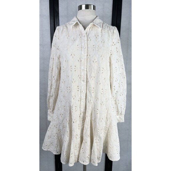 SEZANE MARLY EYELET SHORT DRESS. Size: 40 - Picture 2 of 10